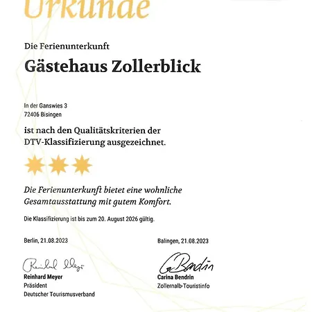 3 Sterne Gaestehaus Zollerblick Lägenhet Zimmern ob Rottweil